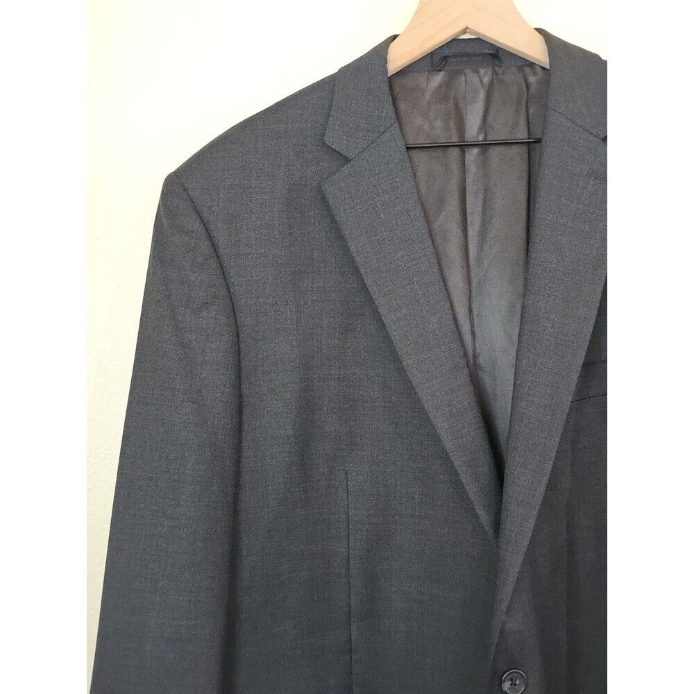 Lauren Ralph Lauren 50L 100% Wool Blazer Sport Coat Gray Windowpane 2 Button - Picture 2 of 14